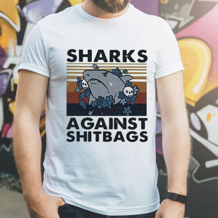 Vintage Skull Sharks Against Shitbags shirt