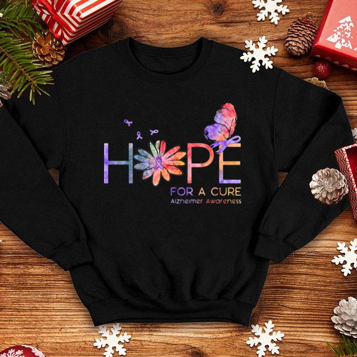 Butterfly Hope For A Cure Alzheimer Awareness Daisy Flower shirt