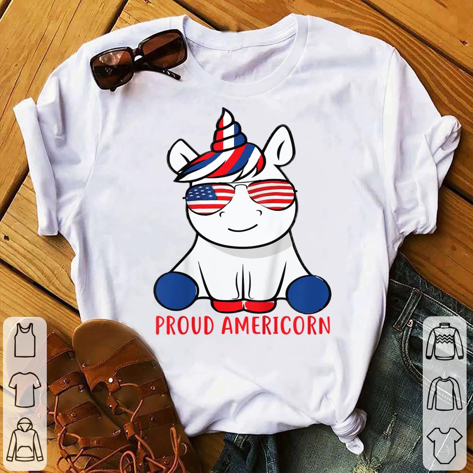 Youth Proud Americorn Unicorn America 4th Of July Shirt