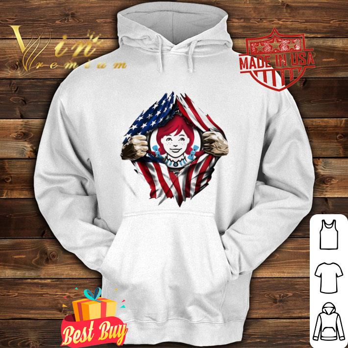 Blood insides wendy’s american flag independence day shirt
