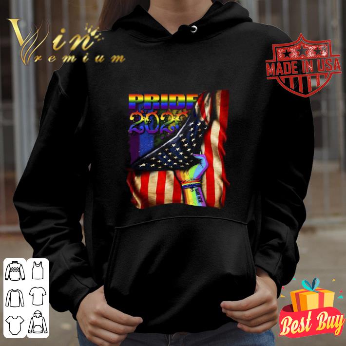 LGBT Pride 2020 American flag Custom name shirt