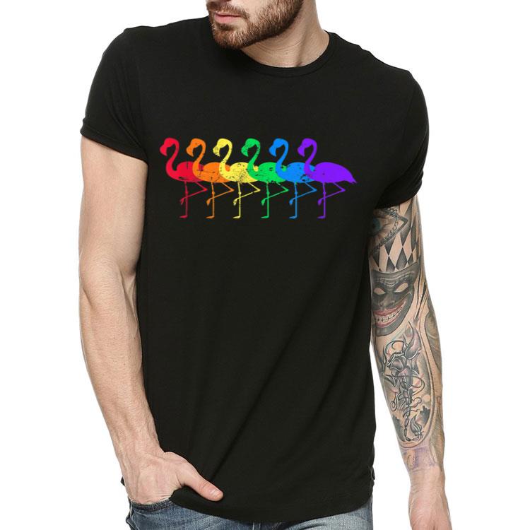 ef58eb91 distressed flamingo rainbow lgbtq pride shirt 4 - Distressed Flamingo Rainbow LGBTQ Pride Shirt