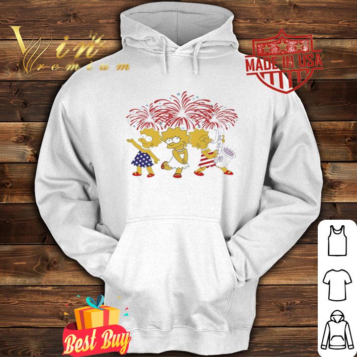 Firework Lisa Simpson American Flag Independence Day shirt