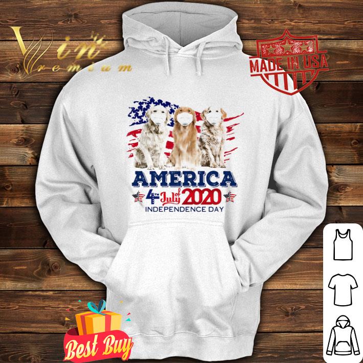 Golden retriever mask america 4 july of 2020 independence day shirt