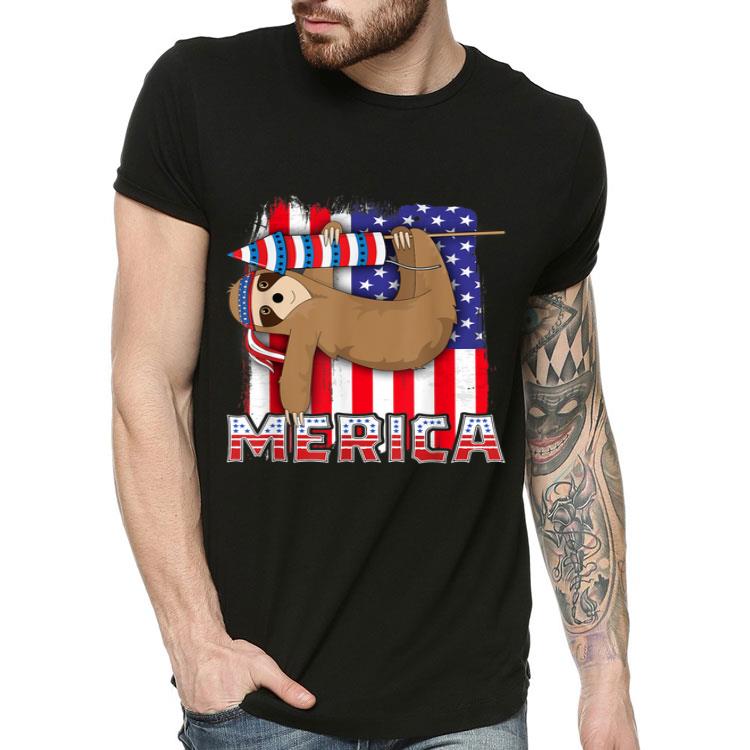Merica Sloth 4th Of July Family American Flag Shirt f3b48ba8 merica sloth 4th of july family american flag shirt 4 - Merica Sloth 4th Of July Family American Flag Shirt