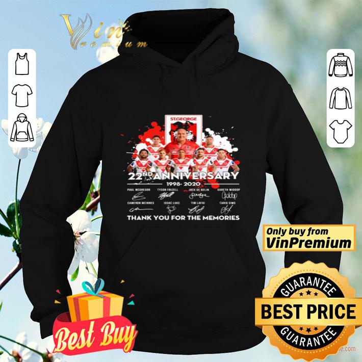 f75d1a5f st george 22nd anniversary 1998 2020 signature thank you for the memories shirt 4 - St.George 22nd anniversary 1998 2020 signature thank you for the memories shirt