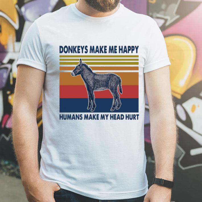 Vintage Donkeys Make Me Happy Humans Make My Head Hurt shirt