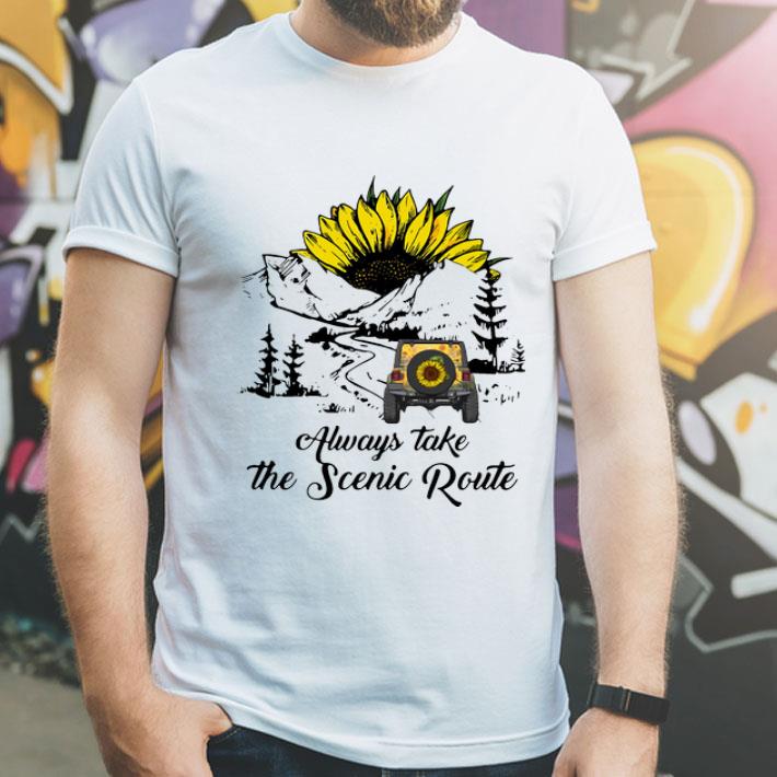 Alway Take The Scenic Route Jeep Sunflower shirt