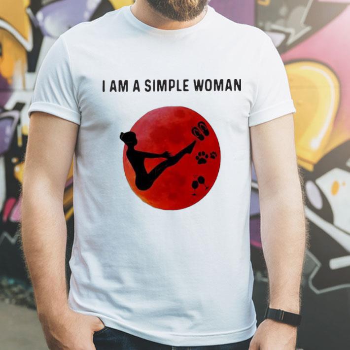 I Am A Simple Woman Yoga Flip Flop Paw Dog Wine shirt