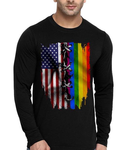 LGBT Pride And American Flag Shirt fcf5e8c8 lgbt pride and american flag shirt 4 - LGBT Pride And American Flag Shirt