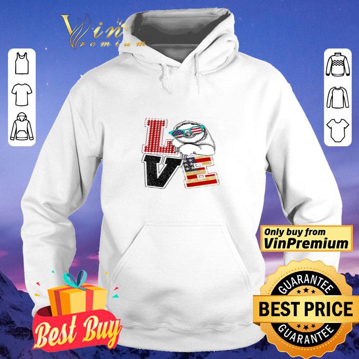 Love Sloth Glasses American Flag shirt