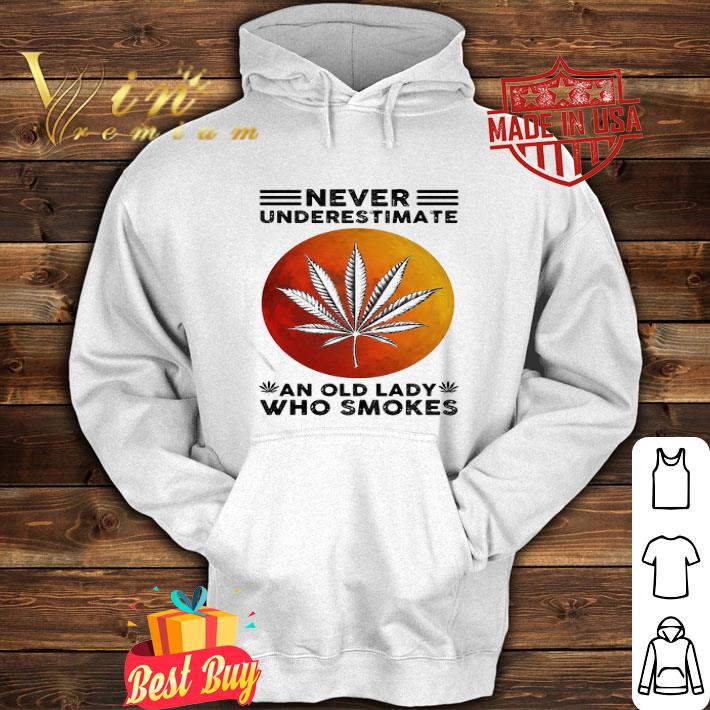 Never underestimate an old lady who smokes weed moon blood shirt