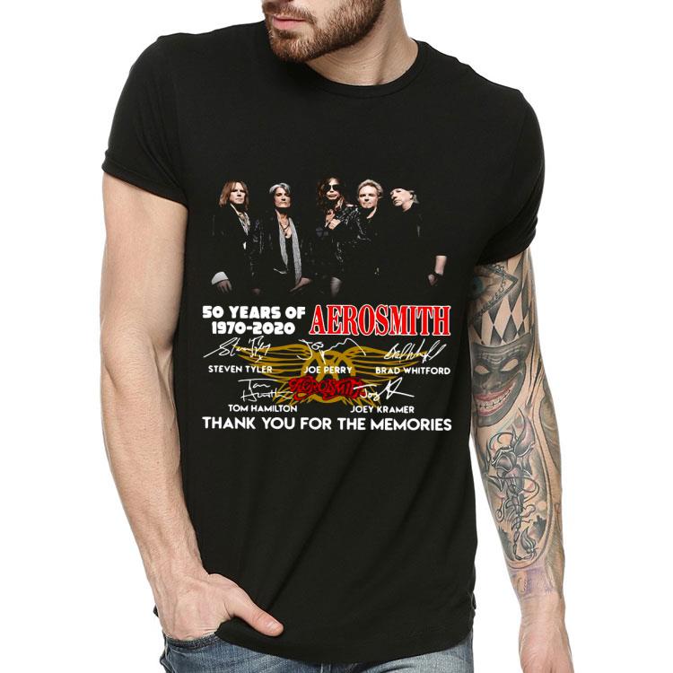 01694e24 50 years of 1970 2020 aerosmith thank you for the memories signatures shirt 4 - 50 Years Of 1970 2020 Aerosmith Thank You For The Memories Signatures Shirt