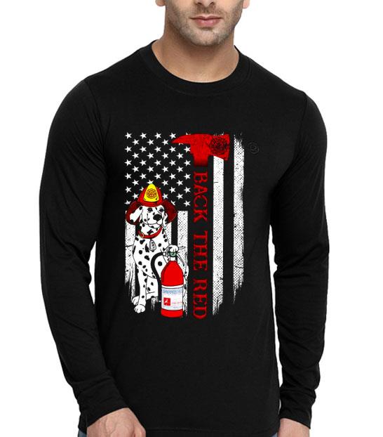 Dalmatian Firefighter Back The Red Flag Shirt