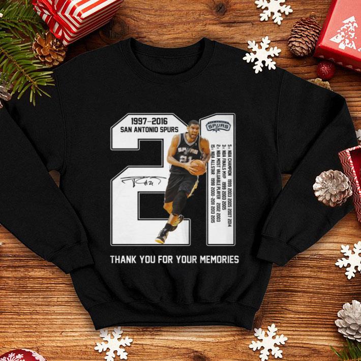 Tim Duncan 1997-2016 San Antonio Spurs Thank You For Your Memories shirt