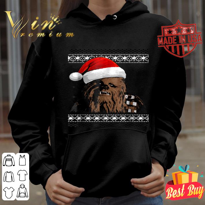 11da96db star wars chewie santa hat ugly christmas sweater shirt 4 - Star Wars Chewie Santa Hat Ugly Christmas Sweater shirt