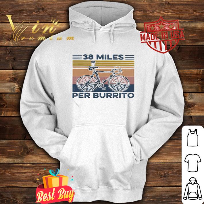Vintage Bicycle 38 Miles Per Burrito Retro shirt