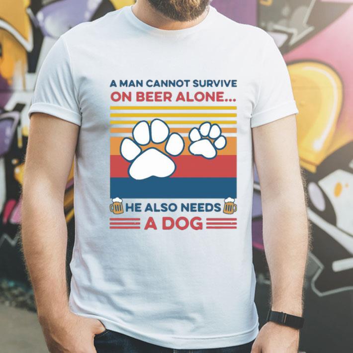 Vintage A Man Cannot Survive On Beer Alone He Also Needs A Dog shirt 15d18d2f vintage a man cannot survive on beer alone he also needs a dog shirt 4 - Vintage A Man Cannot Survive On Beer Alone He Also Needs A Dog shirt