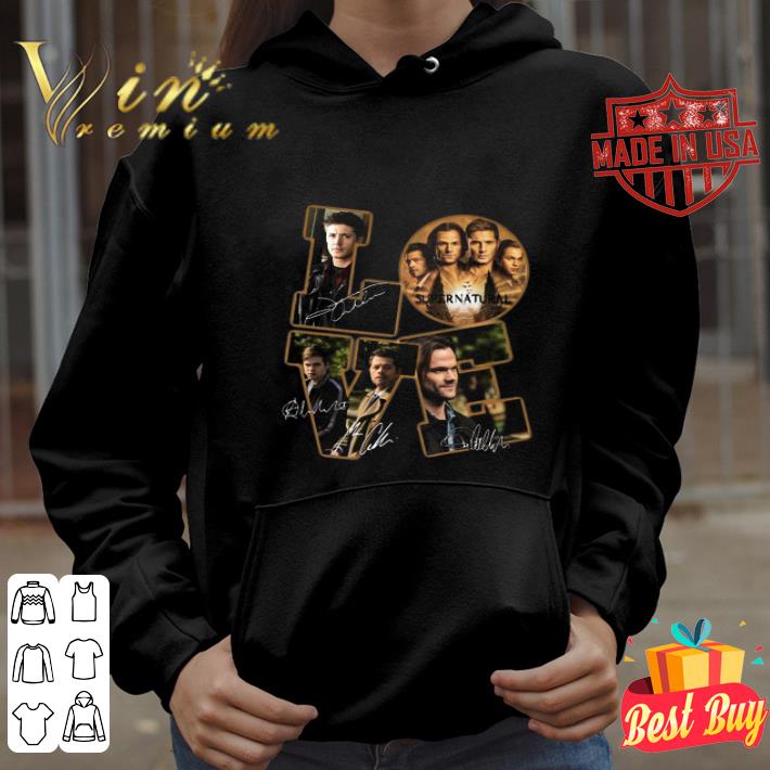 20ef1294 love supernatural tv series characters signatures shirt 4 - Love Supernatural TV Series Characters Signatures shirt