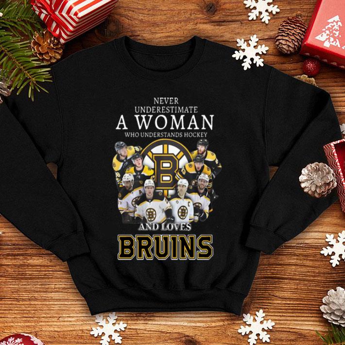 Never Underestimate A Woman Who Understand Hockey And Loves Bruins shirt