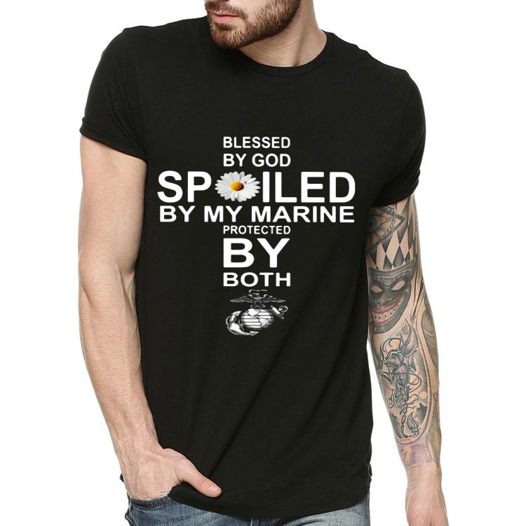 28e4a117 blessed by god spoiled by my marine protected by both shirt 4 - Blessed By God Spoiled By My Marine Protected By Both Shirt