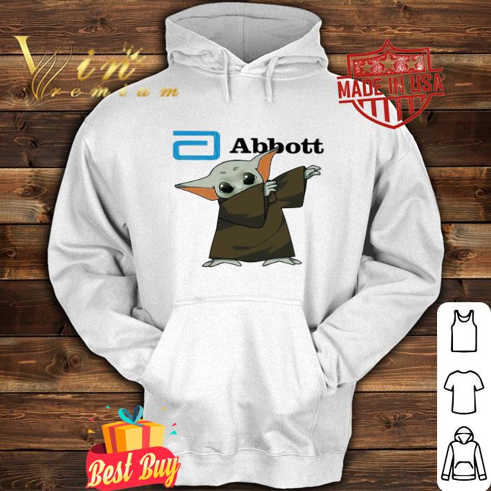 Dabbing baby yoda mask abbott logo coronavirus shirt