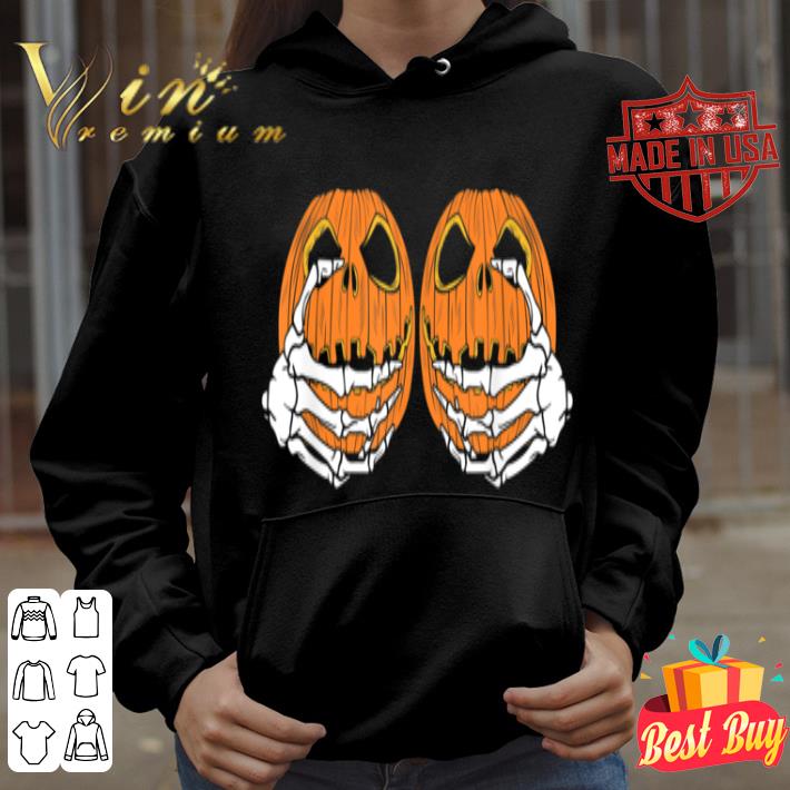 Skeleton Hand Pumpkin Bra Costume Funny Halloween Gift shirt 2c021be7 skeleton hand pumpkin bra costume funny halloween gift shirt 4 - Skeleton Hand Pumpkin Bra Costume Funny Halloween Gift shirt