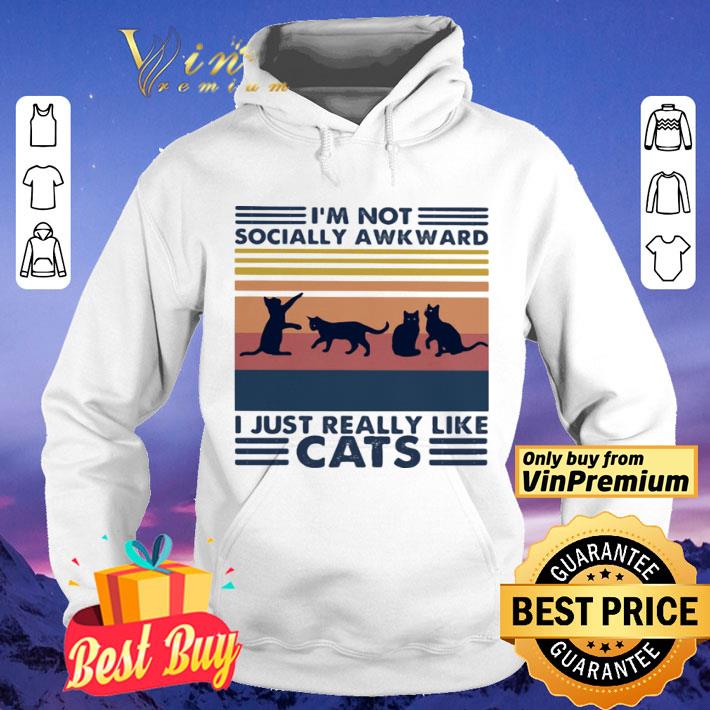 I’m not socially awkward i just really like cats vintage retro shirt