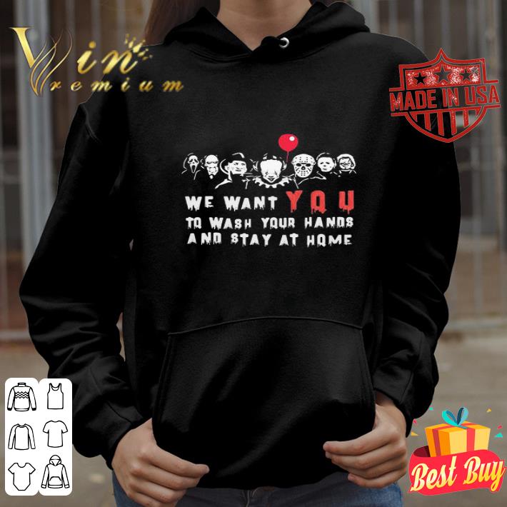 Halloween Horror Characters We Want You To Wash Your Hands shirt