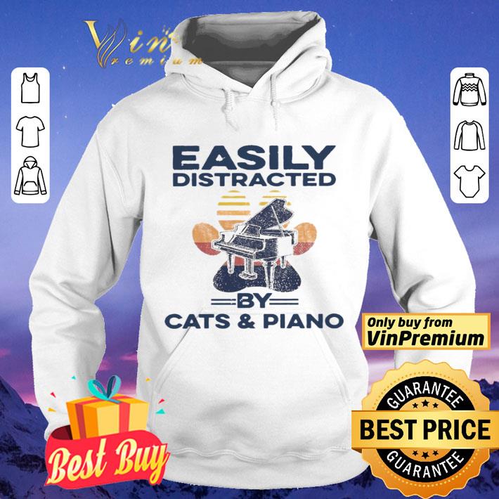 Easily Distracted By Cats And Piano Vintage shirt