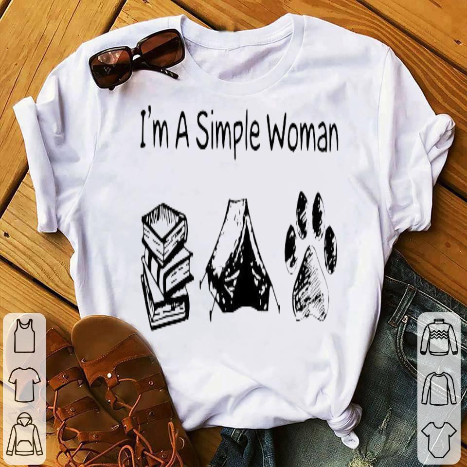 4c9ef55c i m a simple woman book camping dog paw shirt 4 - I’m A Simple Woman Book Camping Dog Paw Shirt