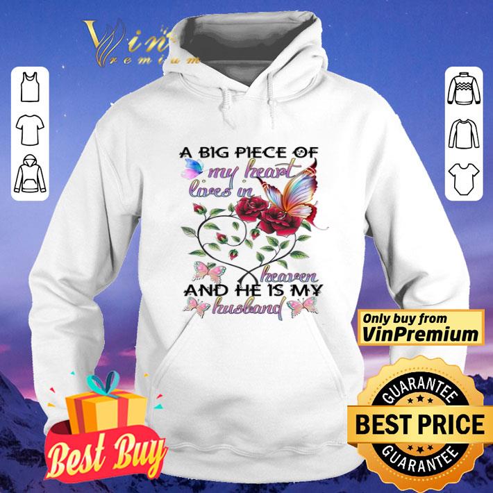 52f08e16 butterfly a big piece of my heart lives in heaven and he is my husband shirt 4 - Butterfly A Big Piece Of My Heart Lives In Heaven And He Is My Husband shirt