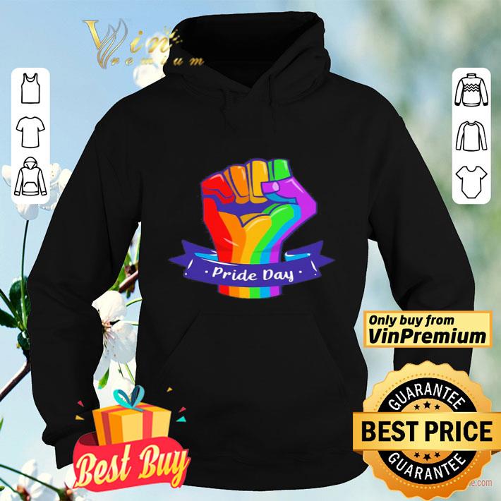 53b7b985 pride day rainbow colored hand with a fist raised up lgbt shirt 4 - Pride Day Rainbow Colored Hand With A Fist Raised Up LGBT shirt