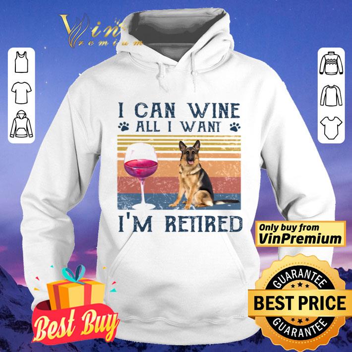 I can wine all I want I’m retired dog vintage retro footprint shirt