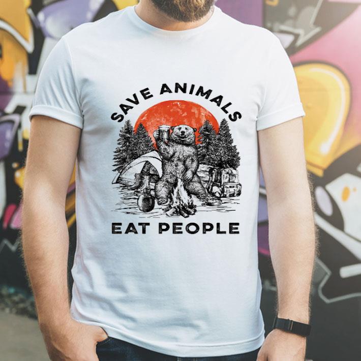 Camping Bear Save Animals Eat People Sunset shirt