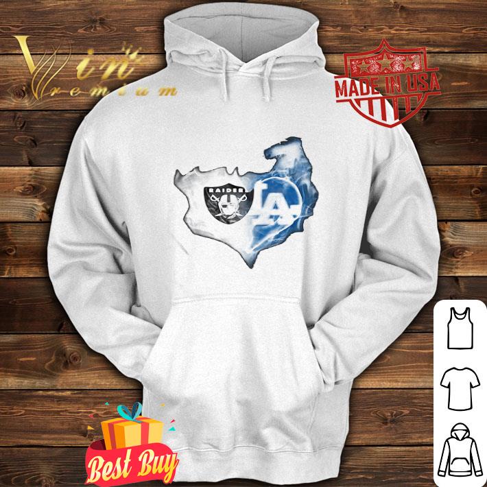 Los Angeles Raiders And Los Angeles Dodgers Heart Smoke shirt