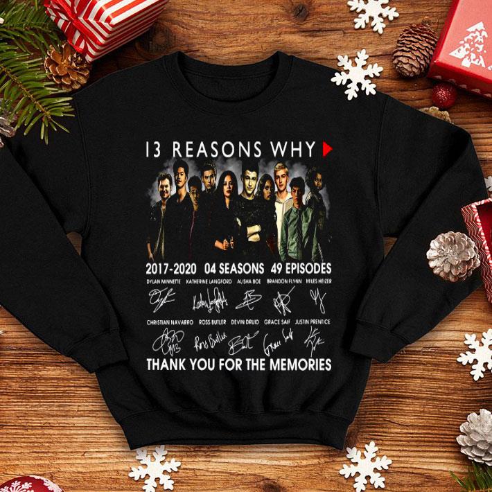 13 Reasons Why 2017 2020 04 Seasons 49 Episodes Thank You For The Memories Signatures Shirt 10 13 Reasons Why 2017 2020 04 Seasons 49 Episodes Thank You For The Memories Signatures Shirt