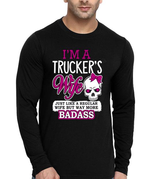 67fe3804 skull i m a trucker s wife just like a regular wife but way more badass shirt 4 - Skull I’m A Trucker’s Wife Just Like A Regular Wife But Way More Badass Shirt