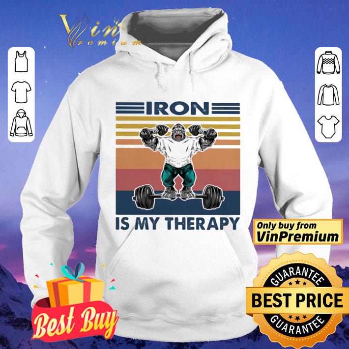 Iron Is My Therapy Weightlifting Vintage Retro shirt