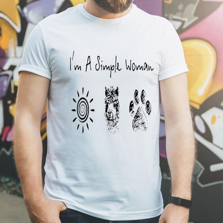 I’m A Simple Woman Sunshine Llamas And Paw Dog Shirt