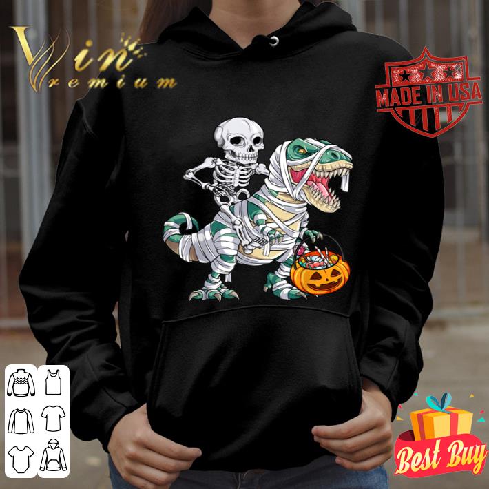 7475e63c skeleton riding mummy dinosaur t rex halloween kids boys men shirt 4 - Skeleton Riding Mummy Dinosaur T rex Halloween Kids Boys Men shirt