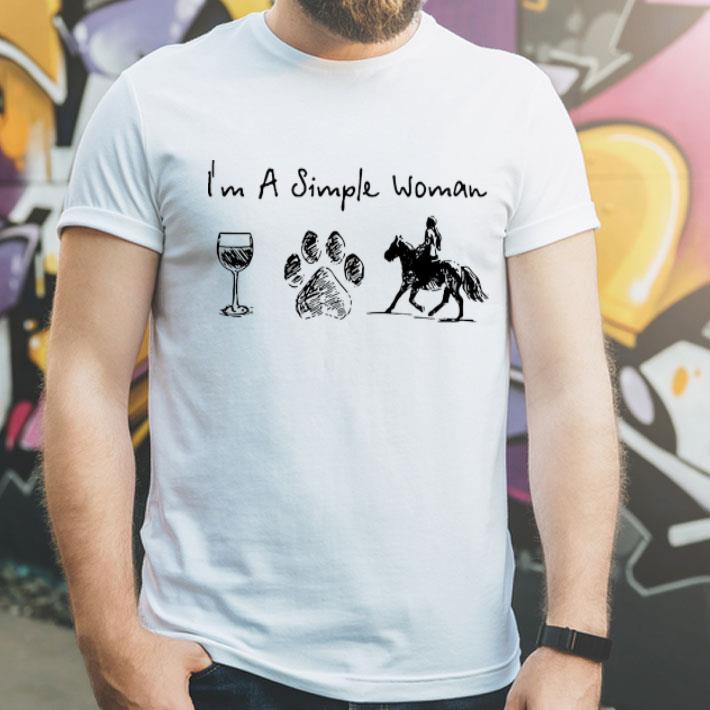 I’m A Simple Woman Love Wine Dogs And Horse Riding shirt