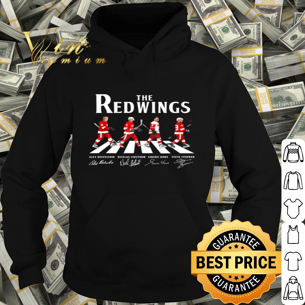 The Detroit Red Wings hockey team Abbey Road signatures shirt
