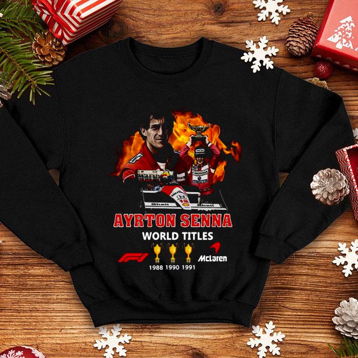 F1 Driver Ayrton Senna World Titles 1988 1990 1991 Mclaren Shirt 10 F1 Driver Ayrton Senna World Titles 1988 1990 1991 Mclaren Shirt