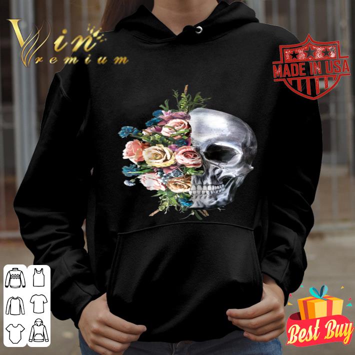 7a23adb6 womens flower skull sugar roses for women girls halloween shirt 4 - Womens Flower Skull Sugar Roses for Women Girls Halloween shirt