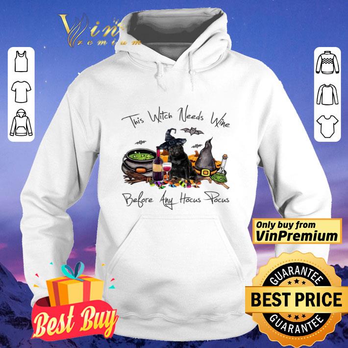 Pitbull This Witch Needs Wine Before Any Hocus Pocus Happy Halloween shirt
