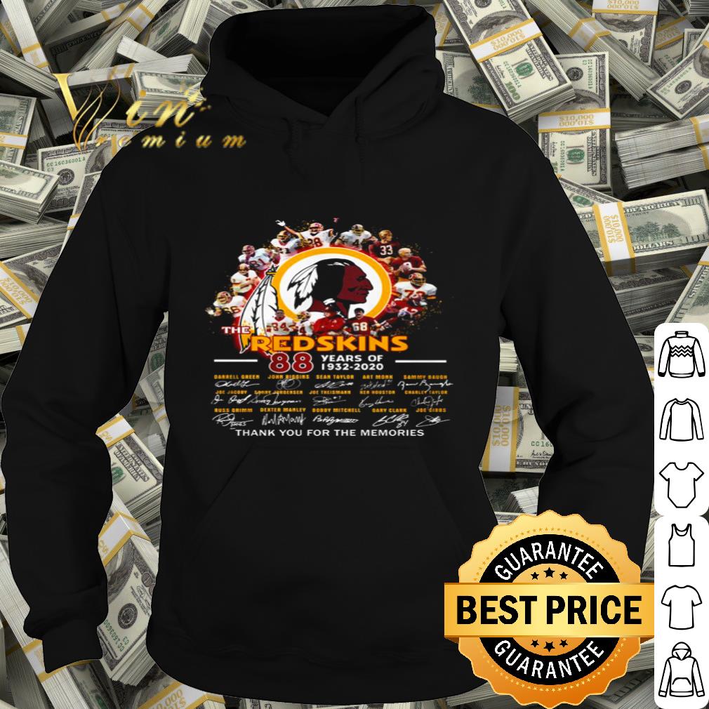 The Redskins 88 year of 1932 2020 thank you for the memories shirt