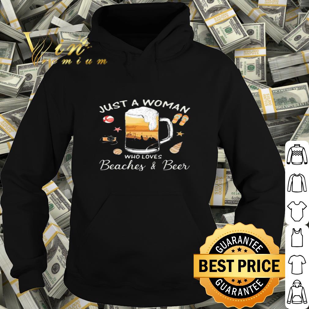 Just A Woman Who Loves Beaches and Glass Beer Camera Starfish shirt