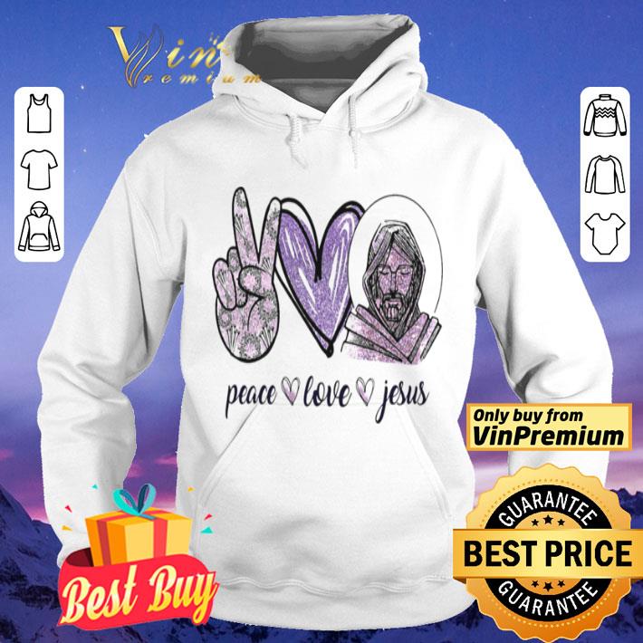 Peace love Jesus hand love violet shirt