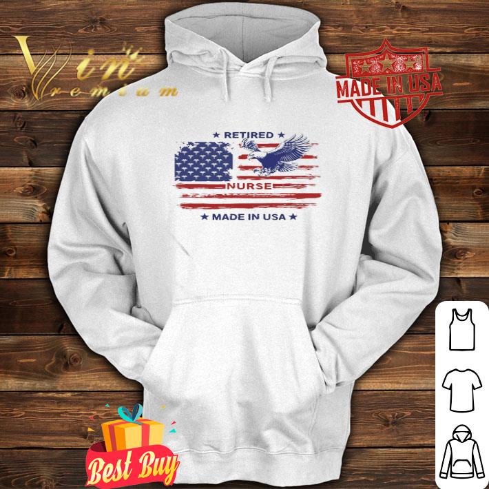 Eagle Retired Nurse Made in USA Eagle American Flag shirt
